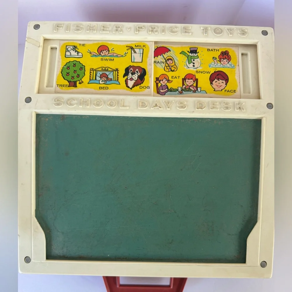 Vintage 1972 collectible Fisher-Price School Days Desk Toy  Multicolor Letters